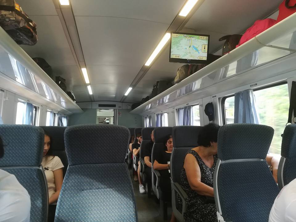Wnętrze pociągu pospiesznego Poti - Tbilisi