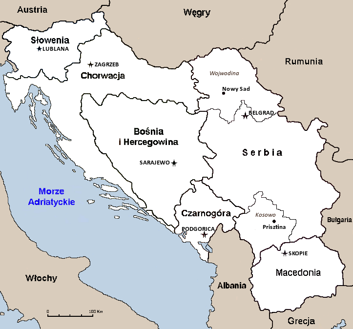 Jugosławia na mapie