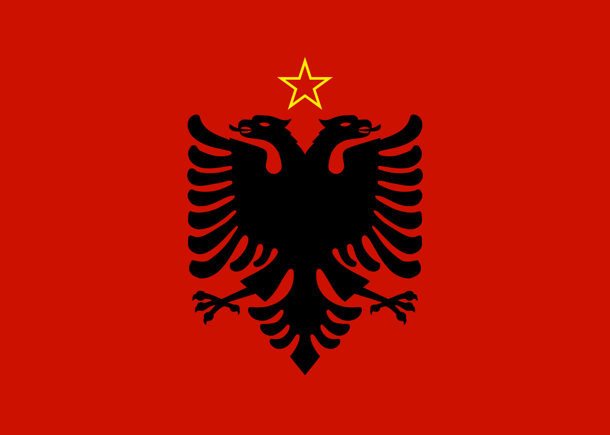 Flaga komunistycznej Albanii